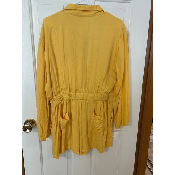 Jen's Pirate Booty Palmetto Romper 6 pocket yellow tropical - Picture 2 of 7